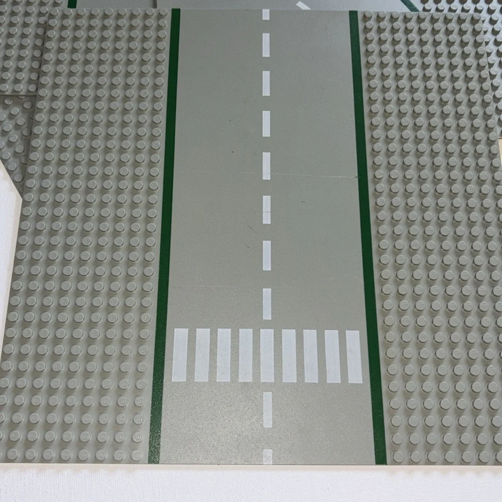 LEGO City  Road Base Plates LEGO City Street Gray Curve Crosswalk Straight 1978